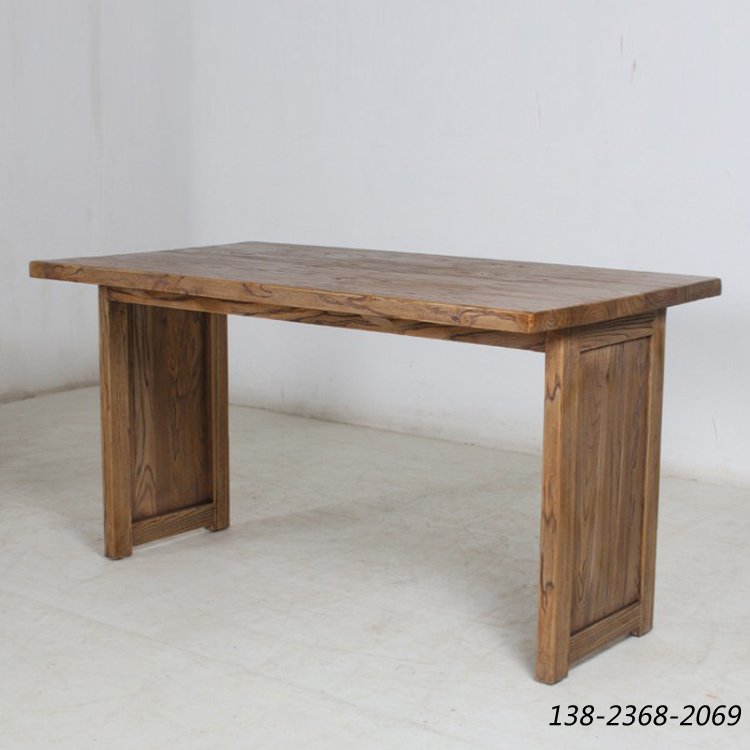 实木做旧长桌，水曲柳餐桌，工业风桌子