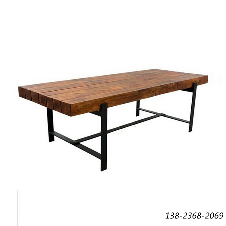 铁艺复古桌，西餐厅牛排桌，做旧餐厅长方桌
