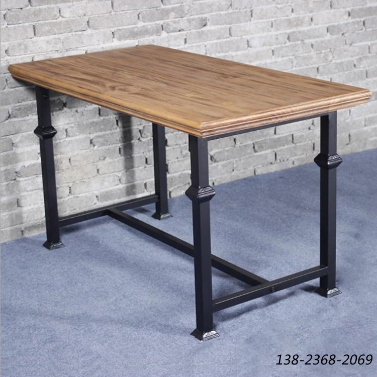 实木炭化餐桌，做旧实木餐桌，主题餐厅家具