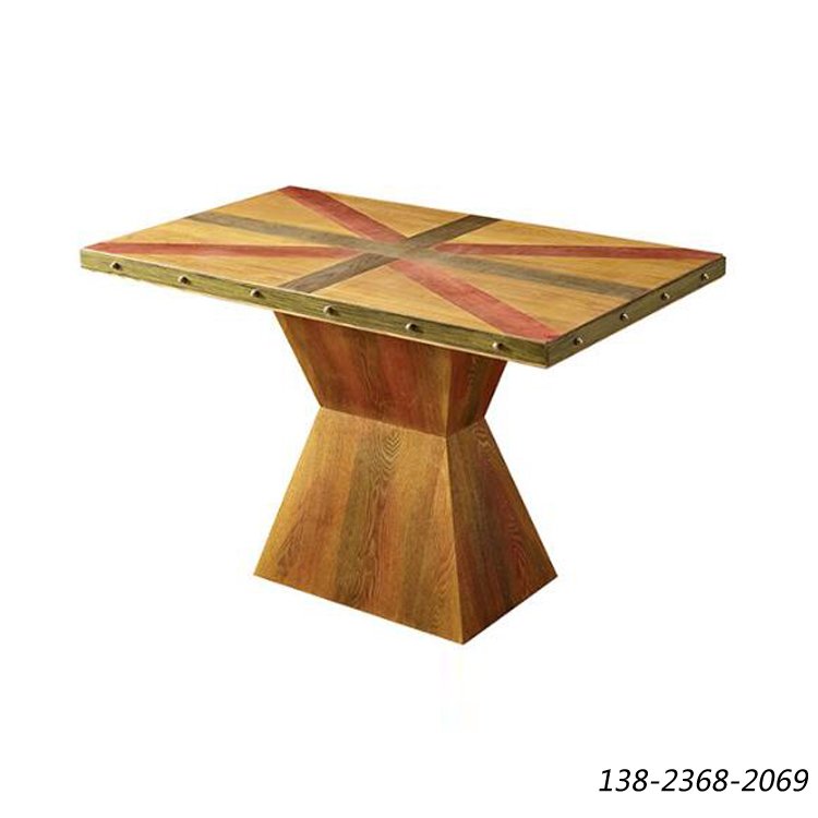 米字拼板餐桌，美式乡村桌子，长方形餐桌