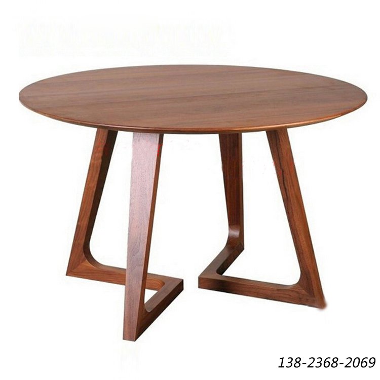 餐厅餐桌定做，圆形咖啡厅桌子，木质圆餐桌