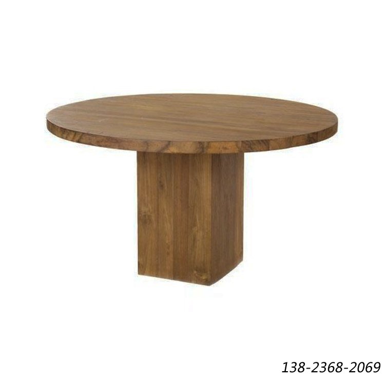 咖啡厅全实木圆桌，餐厅餐桌，桌子厂家定制