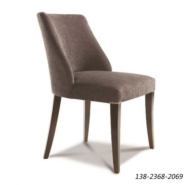 现代风格椅子，绒布软包餐椅，咖啡厅椅子新款