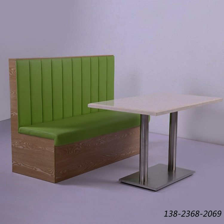 咖啡厅卡座沙发，简约木纹沙发，卡座沙发订制
