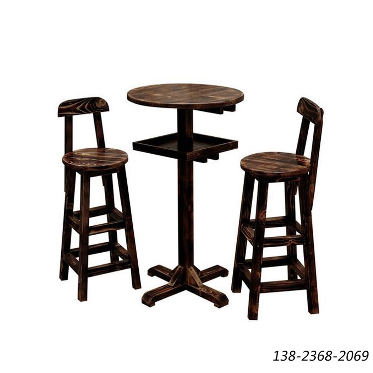 松木实木吧台，全碳实木防腐桌子，高台桌