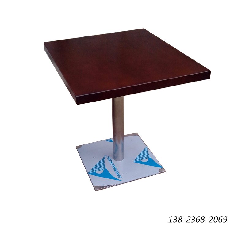 饭店木桌子，二人方桌，不锈钢桌子脚