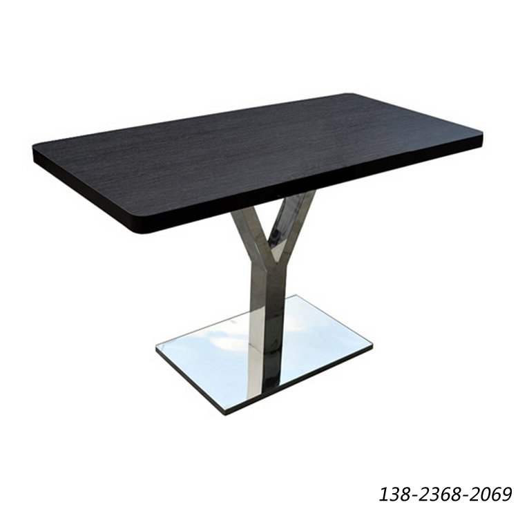 防火板餐桌，不锈钢脚桌子，茶餐厅桌子