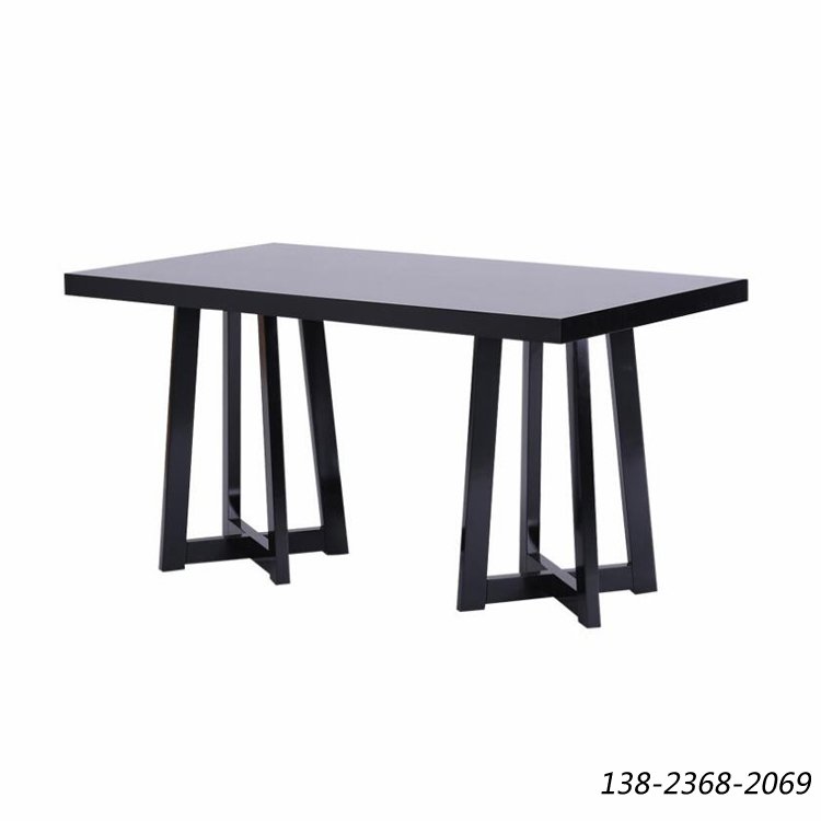 橡胶木餐桌，中餐厅桌子，六人位长条桌子