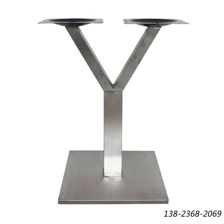 Y字型桌脚，不锈钢拉丝桌脚，餐桌腿脚
