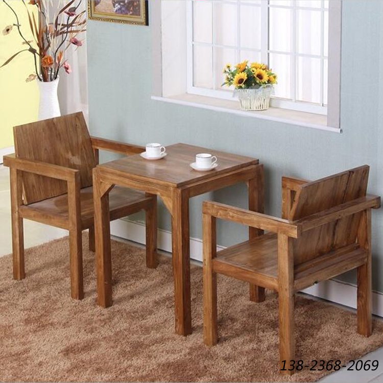 老榆木漫咖啡桌椅，漫咖啡桌椅定制，实木桌椅